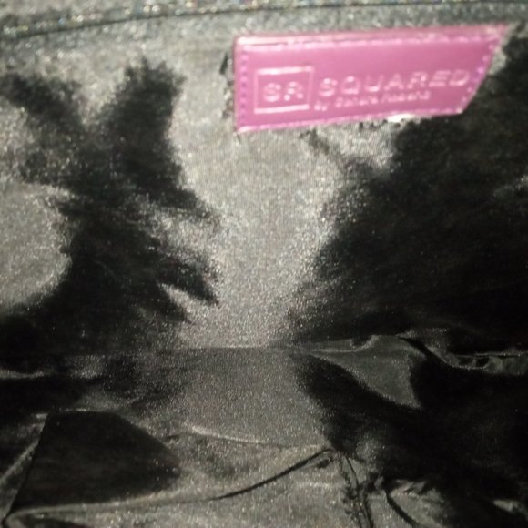 NEW PURPLE SQUARED BY SONDRA ROBERTS SHOULDER HANDBAG W/ ROPE STRAP & TASSIL - Picture 10 of 13